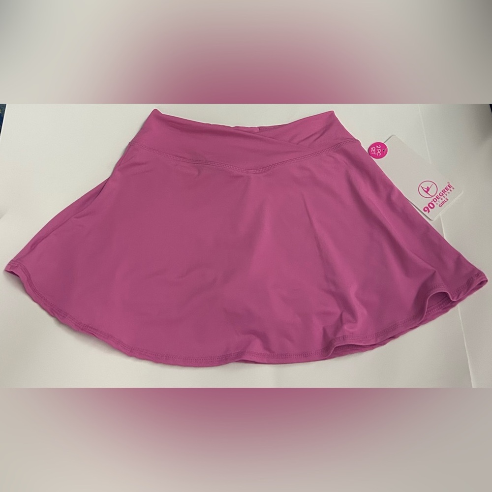 New 90 Degree by Reflex Girls 2 Piece Skort Set Pink White Girls size L (12) - Picture 3 of 16